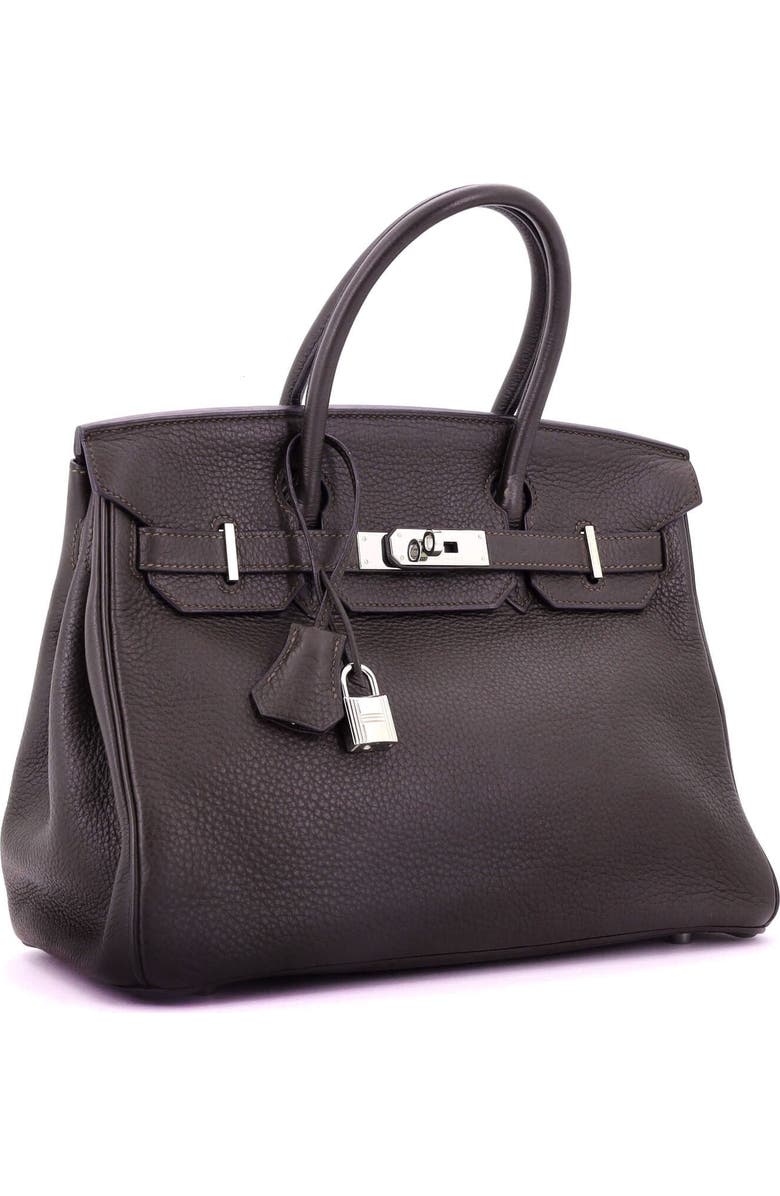 Pre-Owned Hermes Birkin Handbag Brown Clemence with Palladium Hardware 30, Alternate, color, Ebene