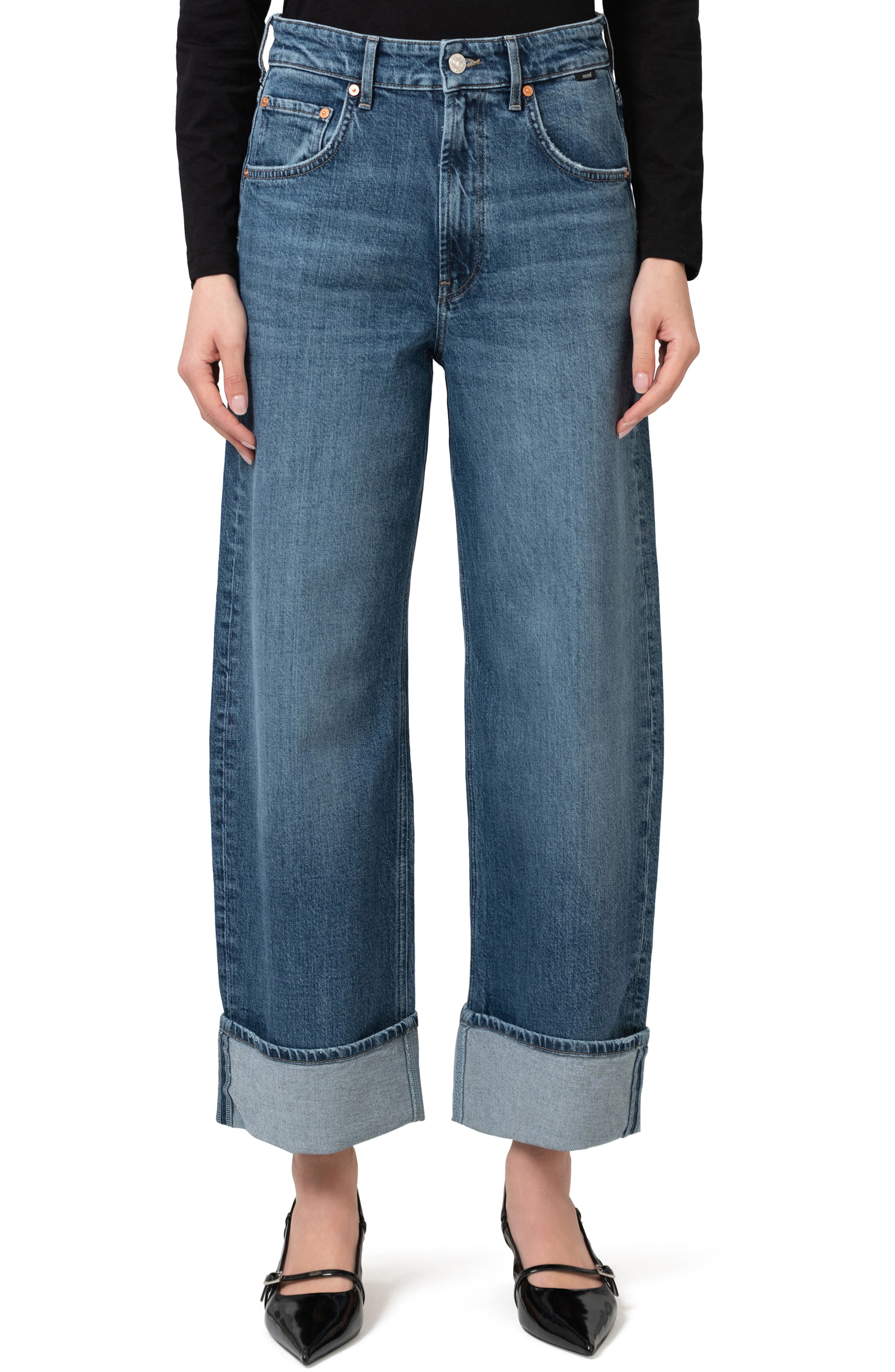 Mavi Jeans Sandra Cuffed High Waist Ankle Wide Leg Jeans