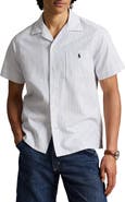 Polo Ralph Lauren Classic Fit Stripe Cotton Oxford Cloth Camp Shirt