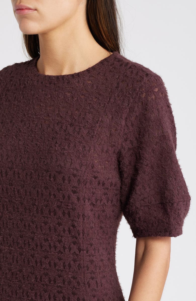 Treasure & Bond Brushed Lace Maxi Dress, Alternate, color, Burgundy Fudge