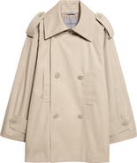 Balenciaga Double Breasted Cotton Twill Trench Coat