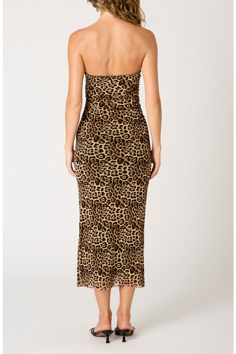 Rowa Strapless Midi Dress, Alternate, color, TAN