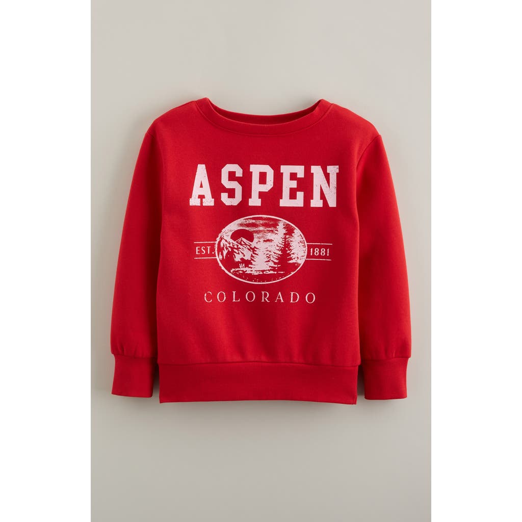 Treasure & Bond Off Shoulder Graphic Sweatshirt In Red