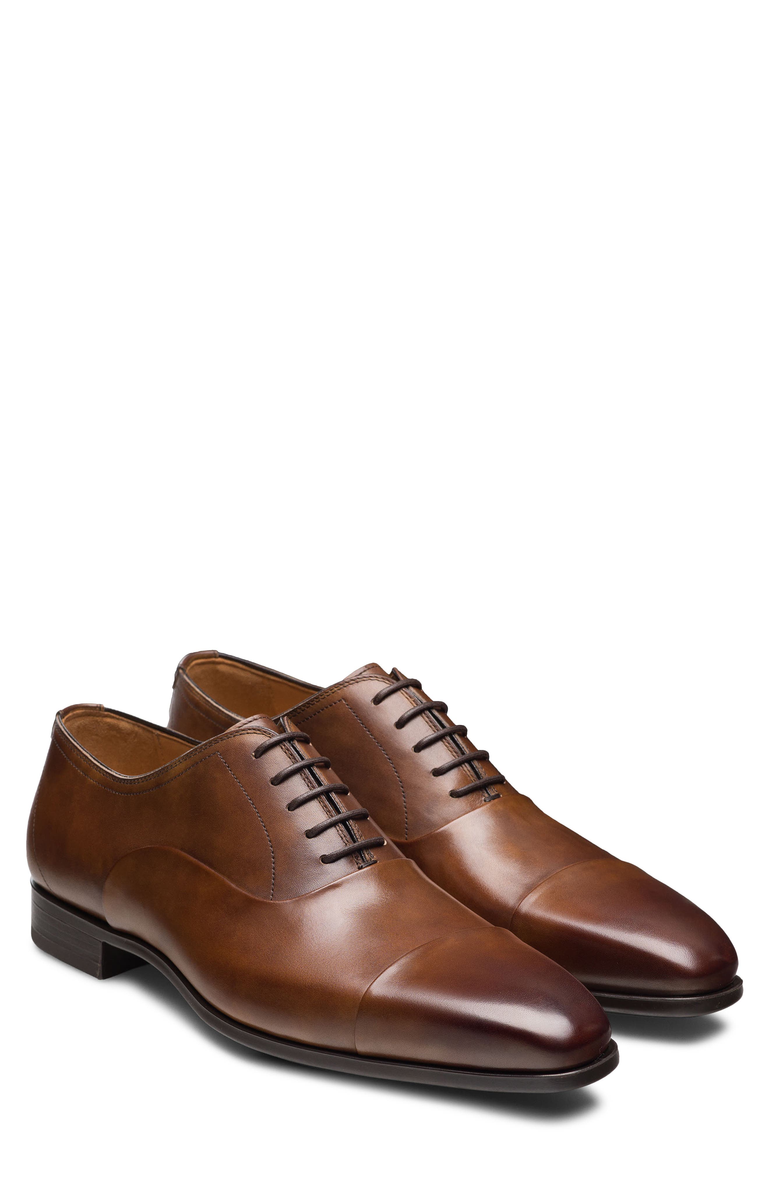 Magnanni Cap Toe Oxford, Main, color, Tabaco
