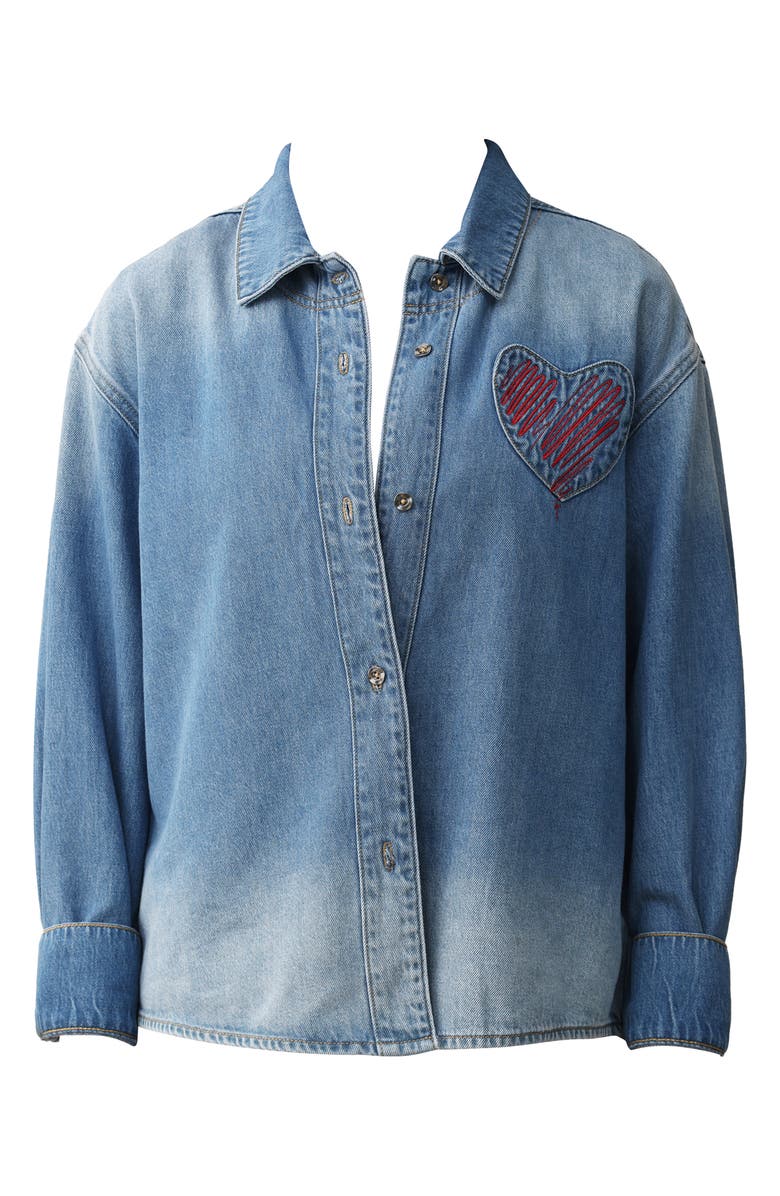 Bayeas Rosalind Embroidered Denim Jacket, Alternate, color, Medium Blue
