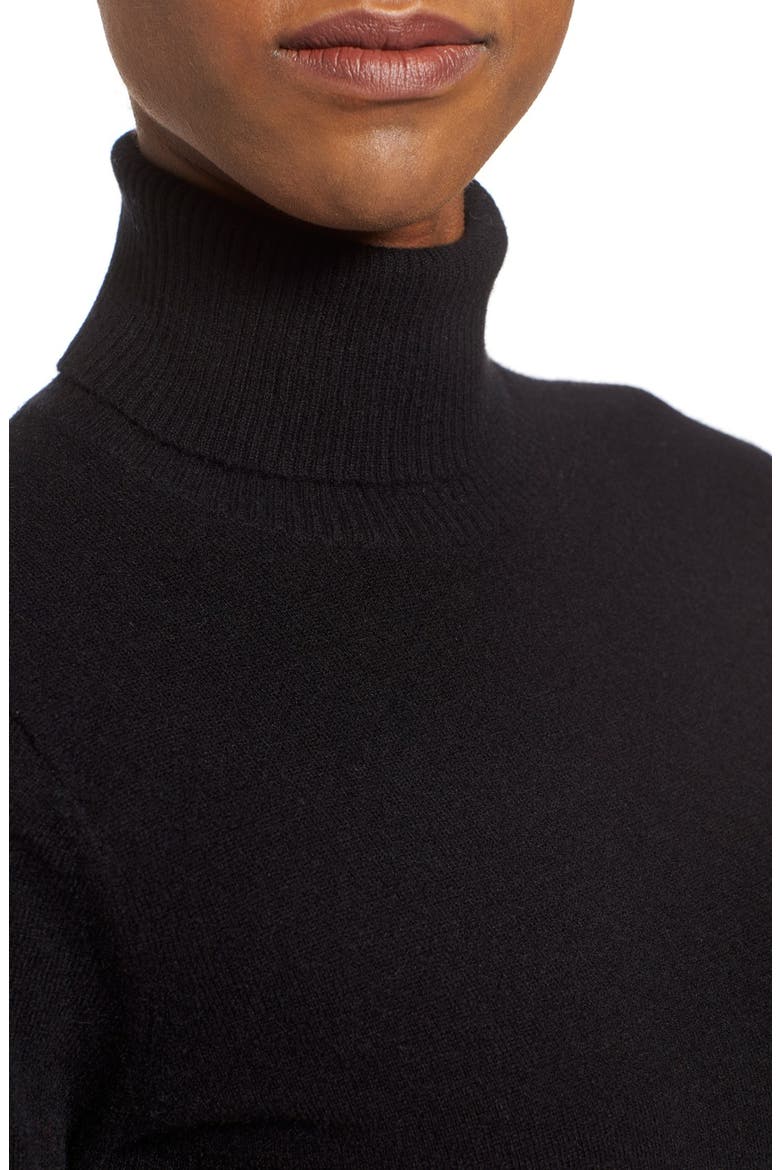 Cashmere Turtleneck Sweater, Alternate, color, BLACK