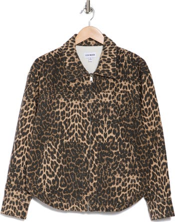 Leopard Print Denim Utility Shacket