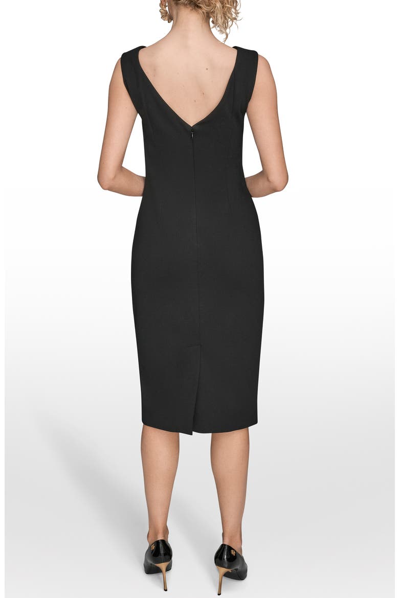 3D Floral Sleeveless Sheath Dress, Alternate, color, BLACK/BLACK
