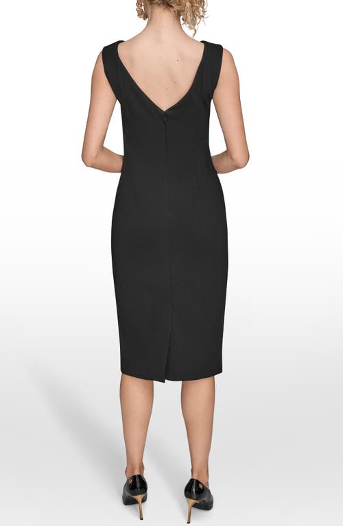 Donna Karan New York 3d Floral Sleeveless Sheath Dress In Black