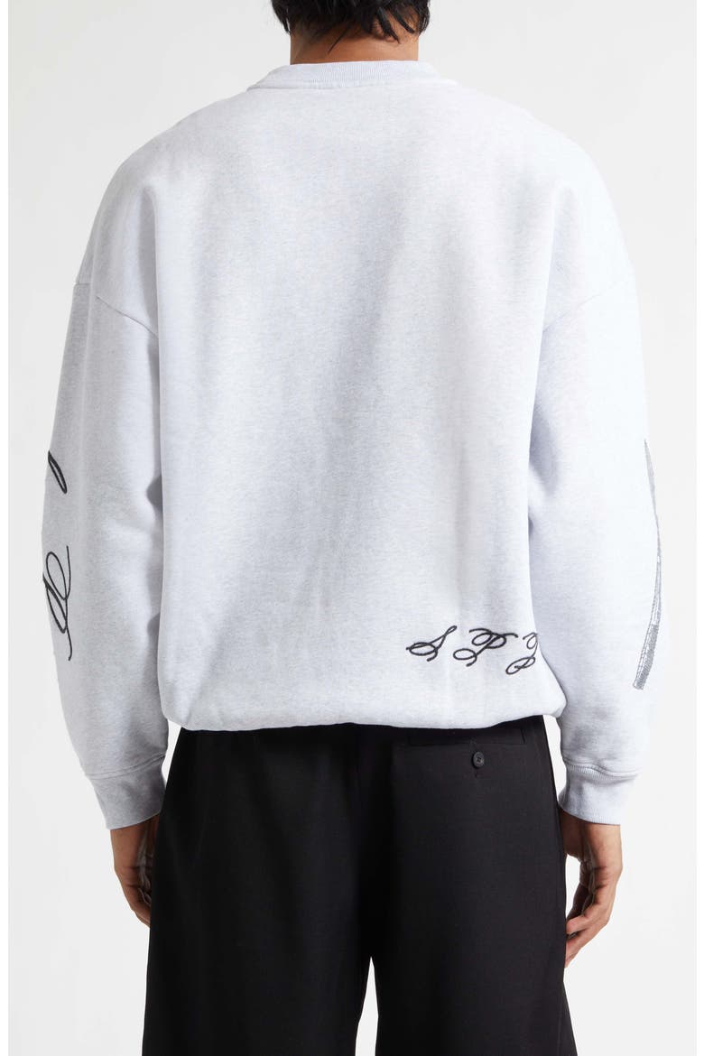 Le Sweatshirt Âne Embroidered Fleece Sweatshirt, Alternate, color, DONKEY JACQUARD GREY