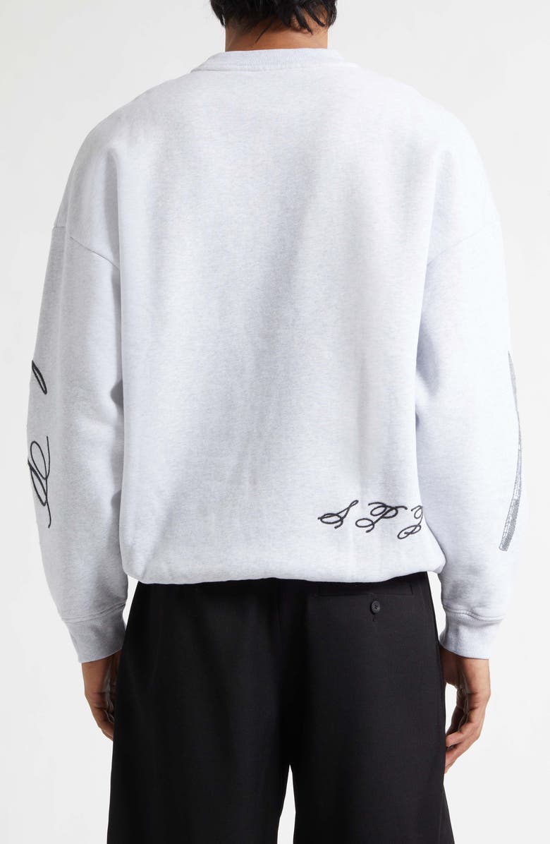 Jacquemus Le Sweatshirt Âne Embroidered Fleece Sweatshirt, Alternate, color, Donkey Jacquard Grey