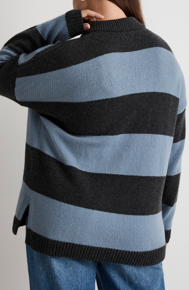 Madewell Rugby Stripe Polo Sweater, Alternate, color, 