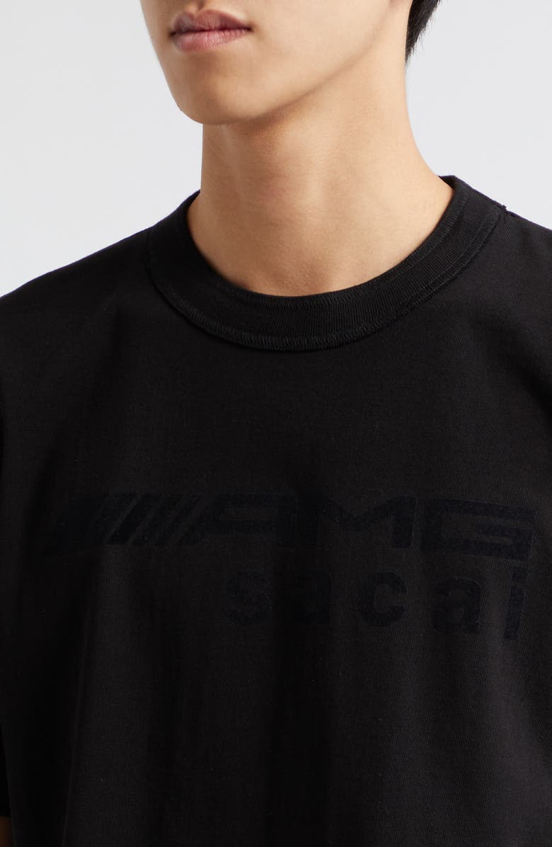 Sacai AMG Flocked Logo Cotton Graphic T-Shirt, Alternate, color,