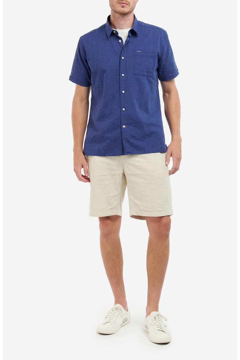 Nelson Linen & Cotton Button-Up Shirt, Alternate, color, INDIGO