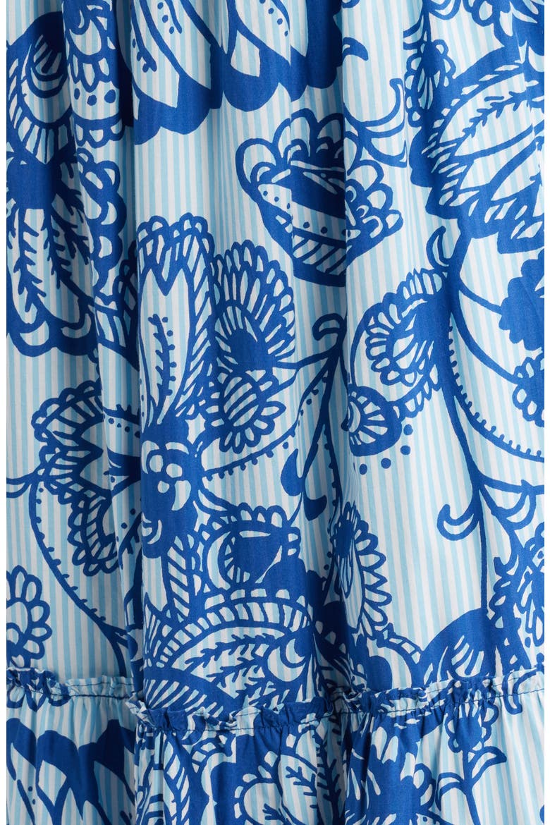 Hadley Smocked Maxi Dress, Alternate, color, STARLIGHT NAVY PROUD PEACOCK