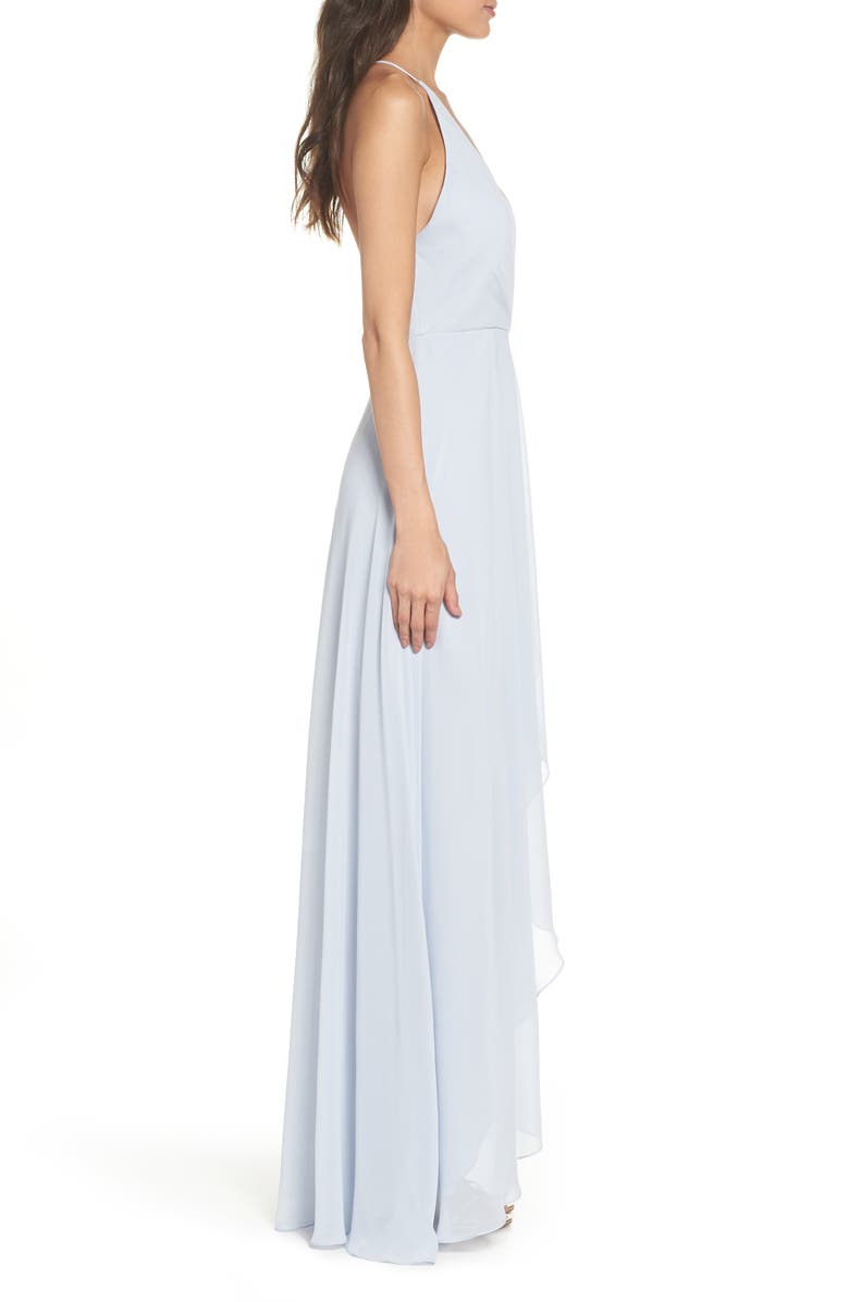 Jenny Yoo Farrah Ruffle Chiffon Gown, Alternate, color, 