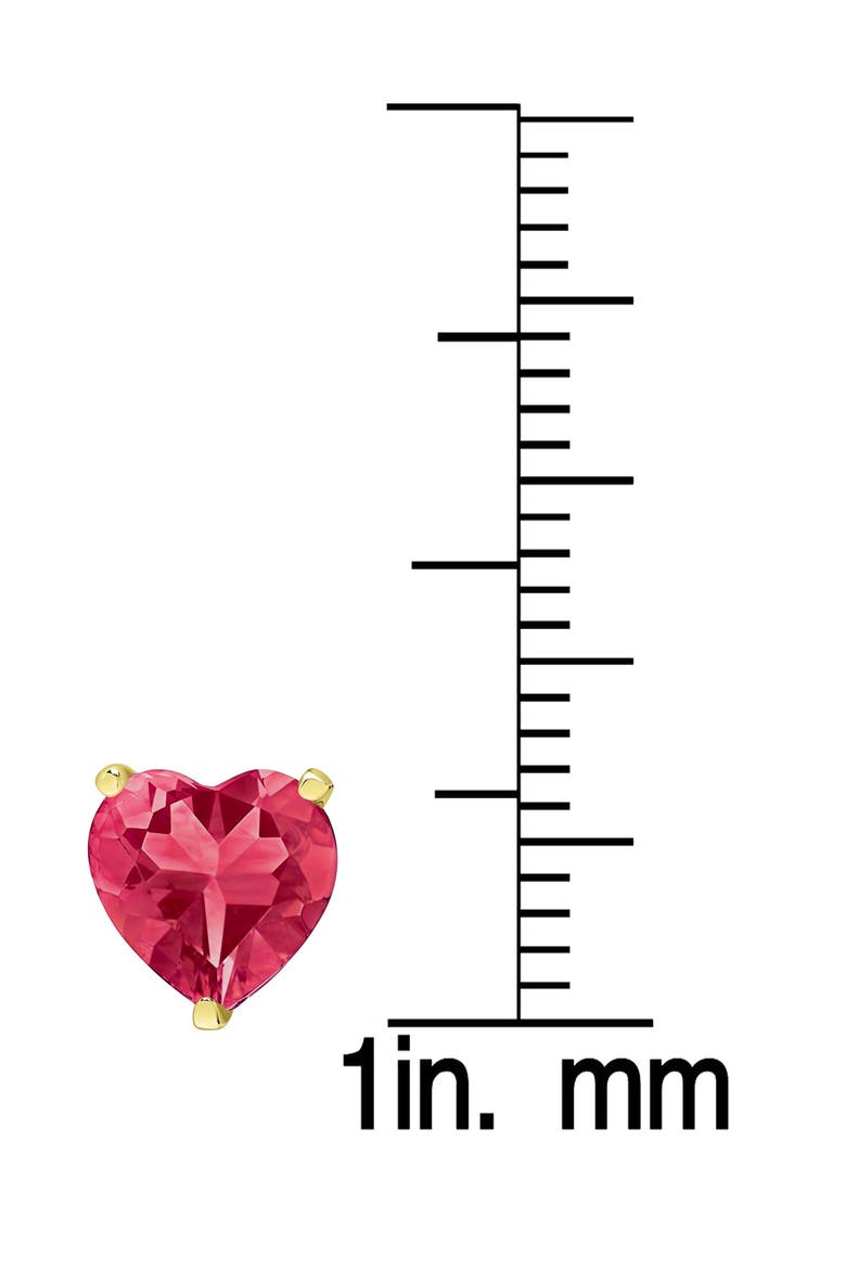 Kids' Cubic Zirconia Heart Stud Earrings, Alternate, color, DARK PINK