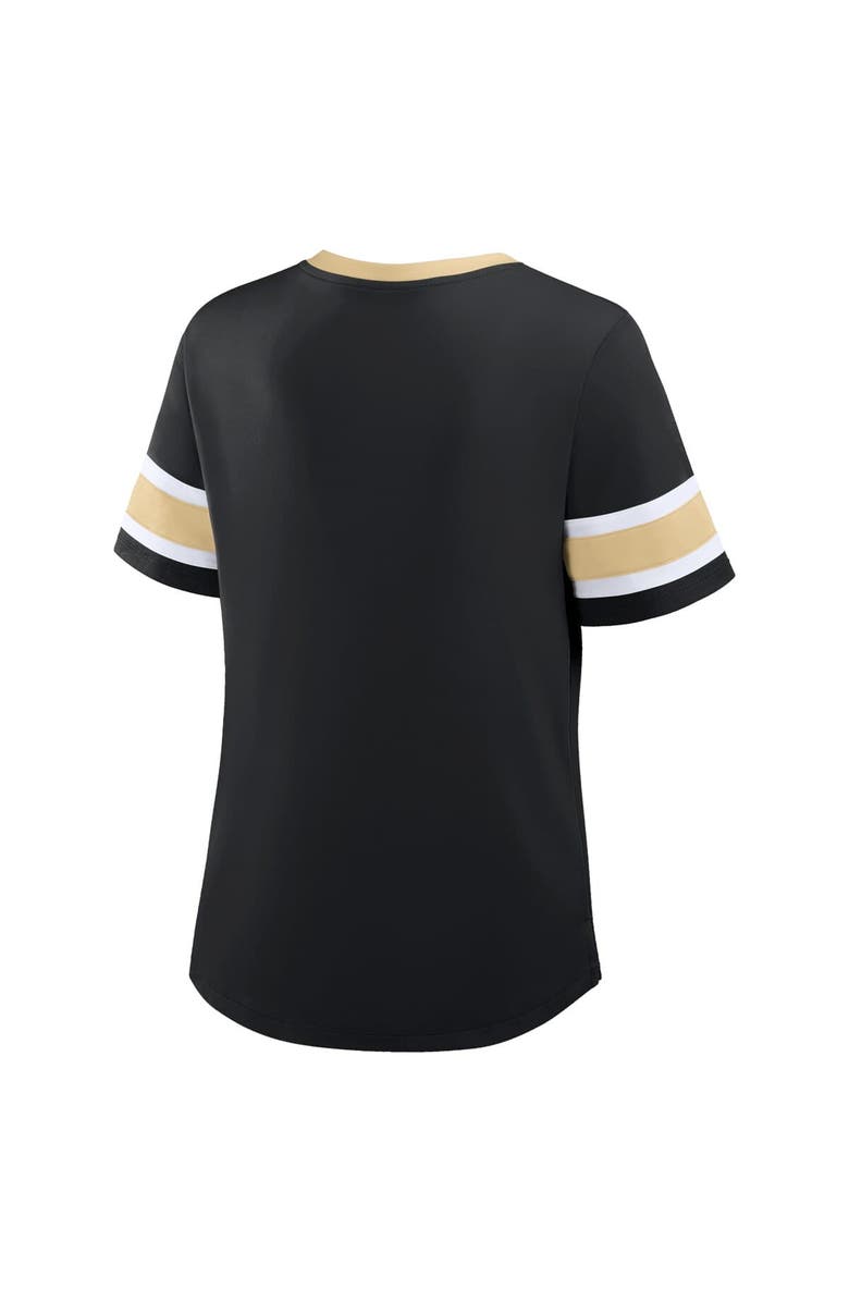 FANATICS Women's Fanatics Black New Orleans Saints Redzone Draw Play Athena Lace-Up T-Shirt, Alternate, color, Black