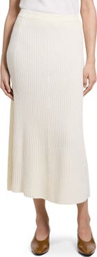 Theory Felted Wool & Cashmere Rib Midi Skirt