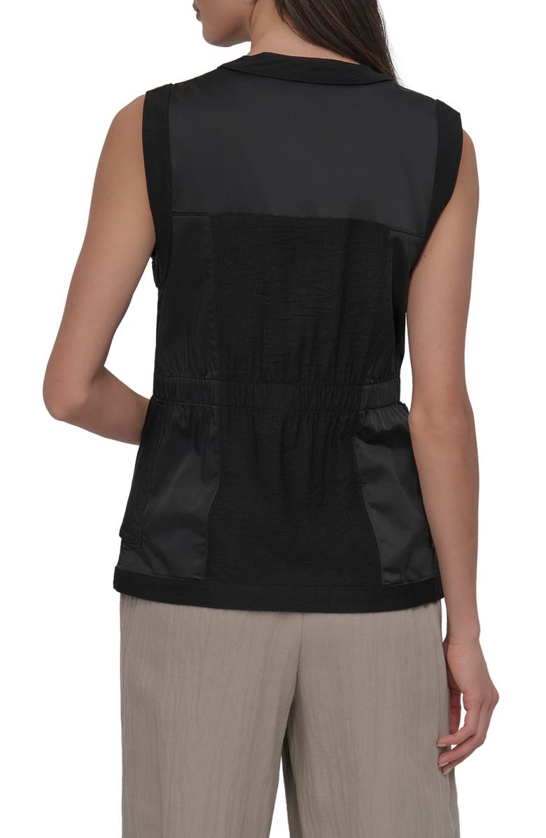 DKNY Mixed Media Zip Vest, Alternate, color,