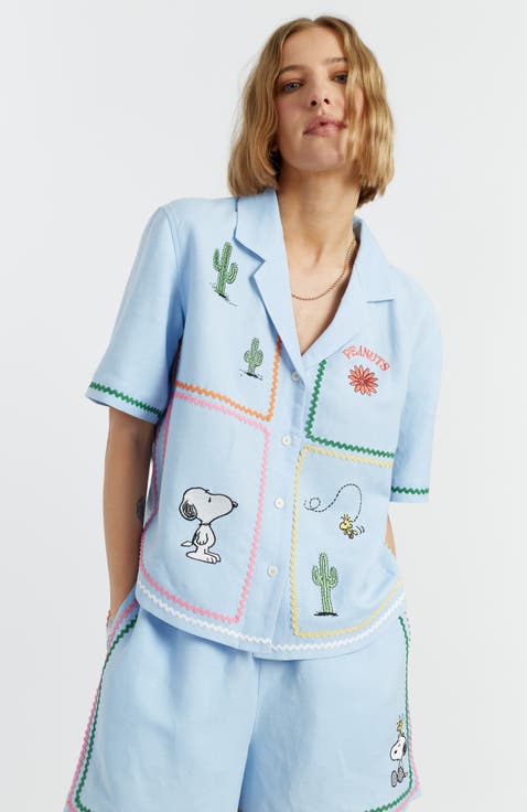 Linen-Cotton Peanuts Vacation Shirt