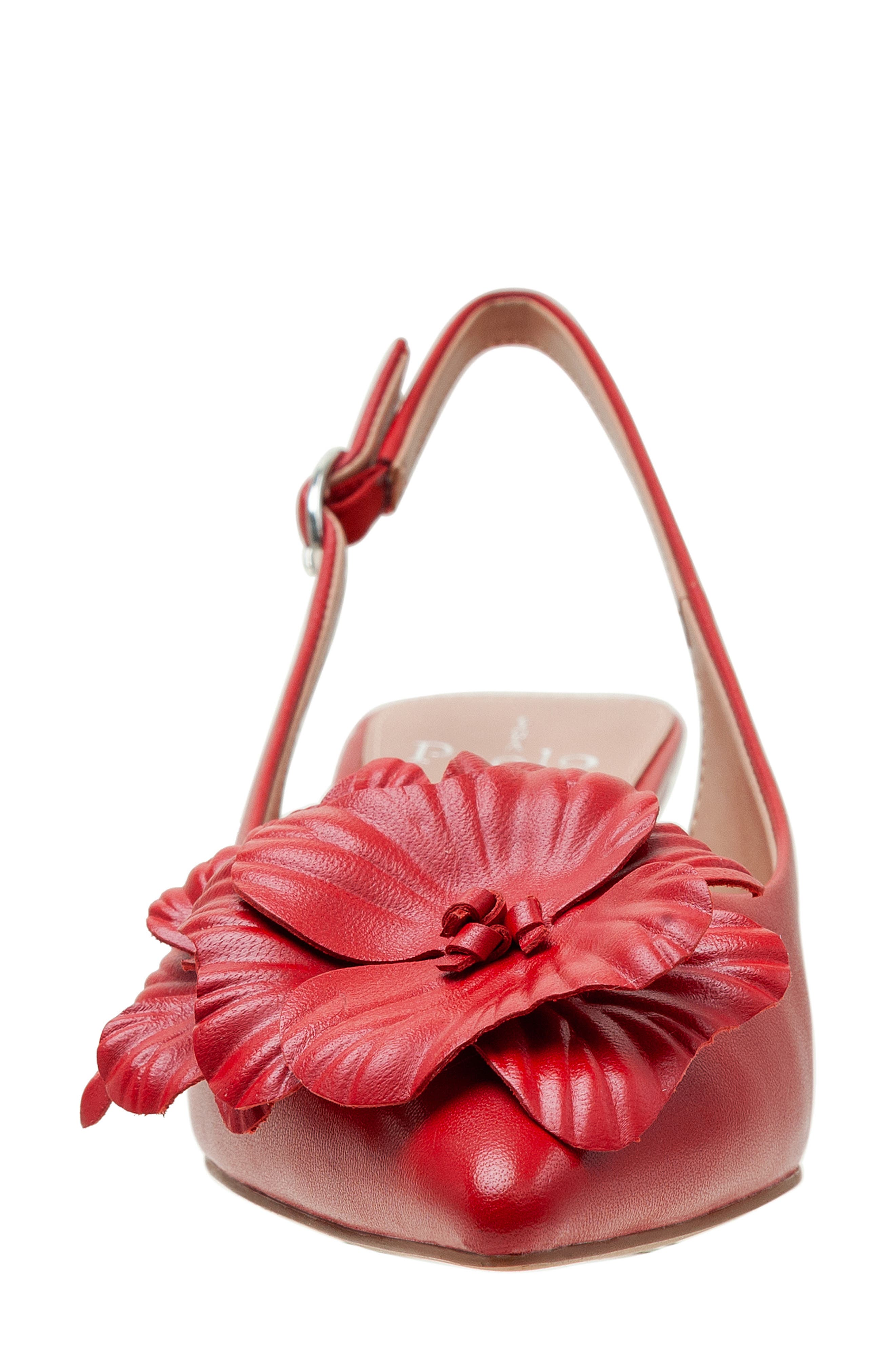 Linea Paolo Castiel Slingback Pointed Toe Kitten Heel Pump, Alternate, color, Lipstick Red