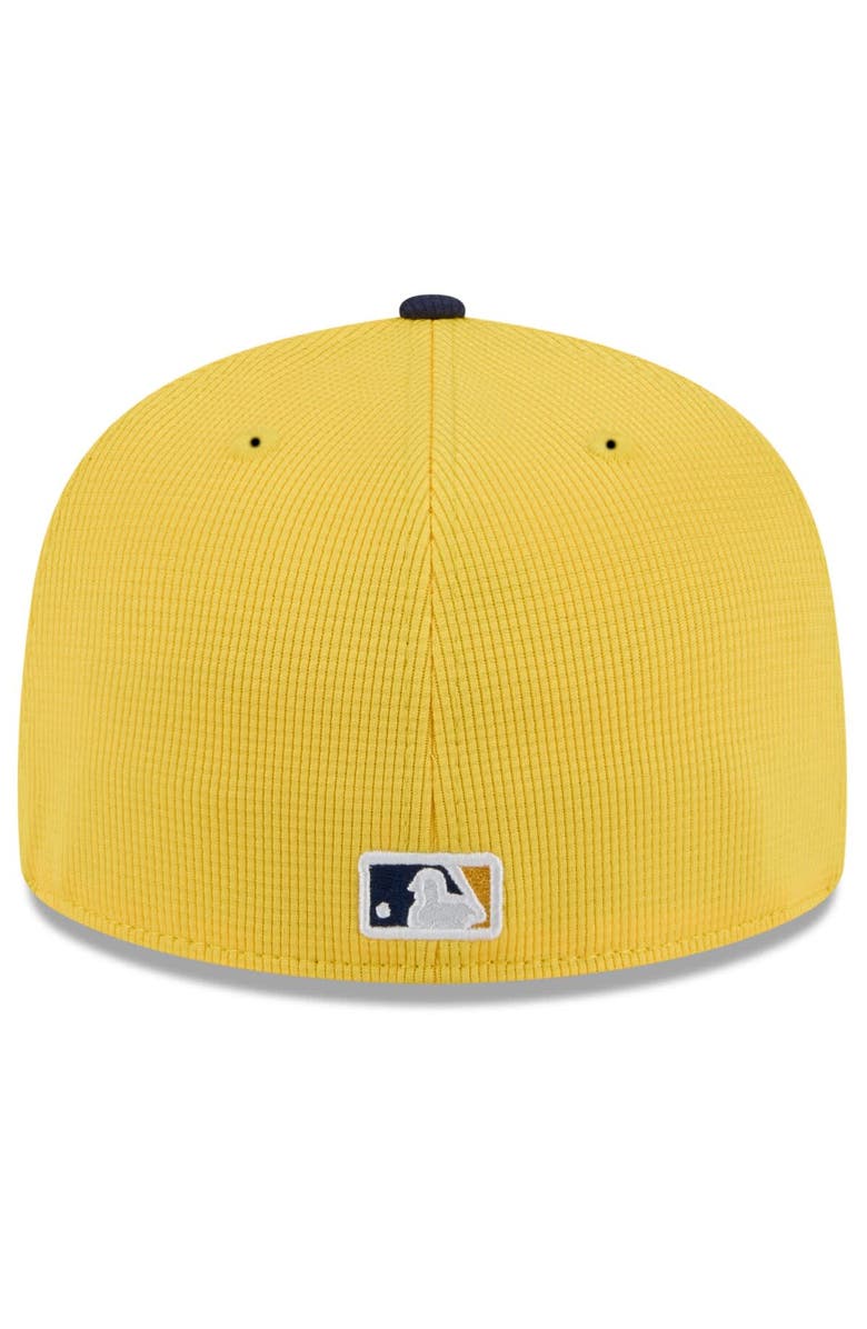New Era Men's New Era Gold/Navy Milwaukee Brewers 2025 Spring Training 59FIFTY Fitted Hat, Alternate, color,