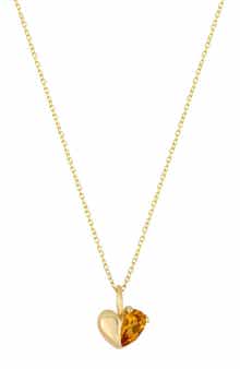 Bony Levy 14K Yellow Gold Citrine Heart Pendant Necklace