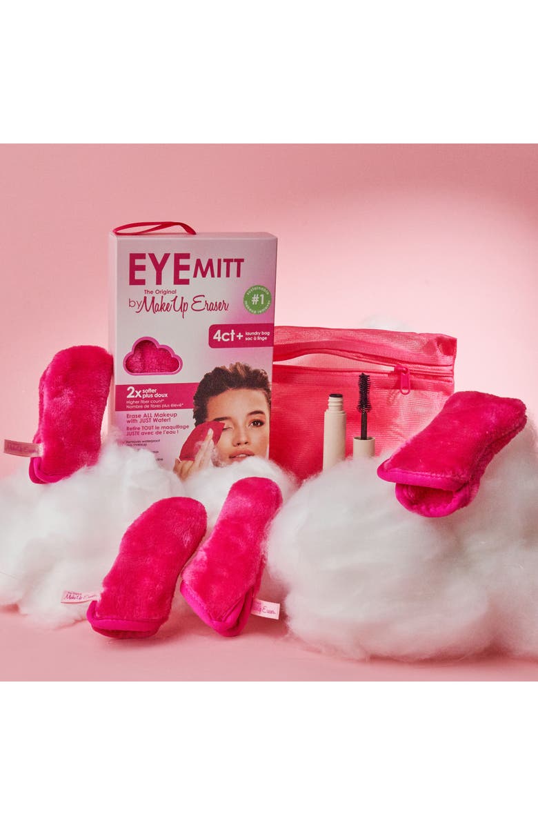 The Original MakeUp Eraser 4-Count Eye MITTs with Laundry Bag, Alternate, color, Pink