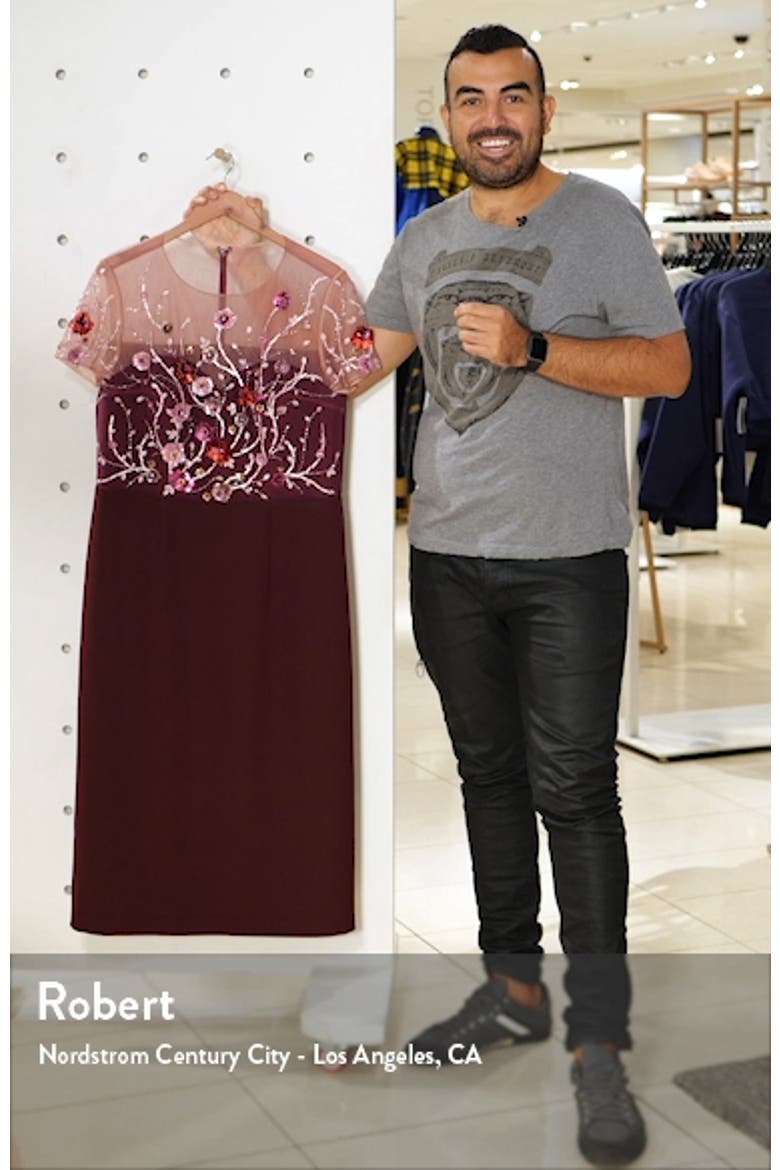 Sequin Bodice Crepe Cocktail Dress video