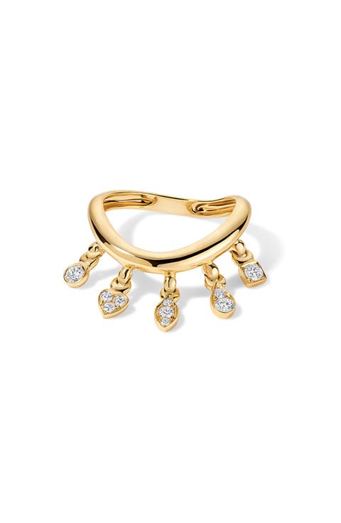 Wave Diamond Shaker Ring