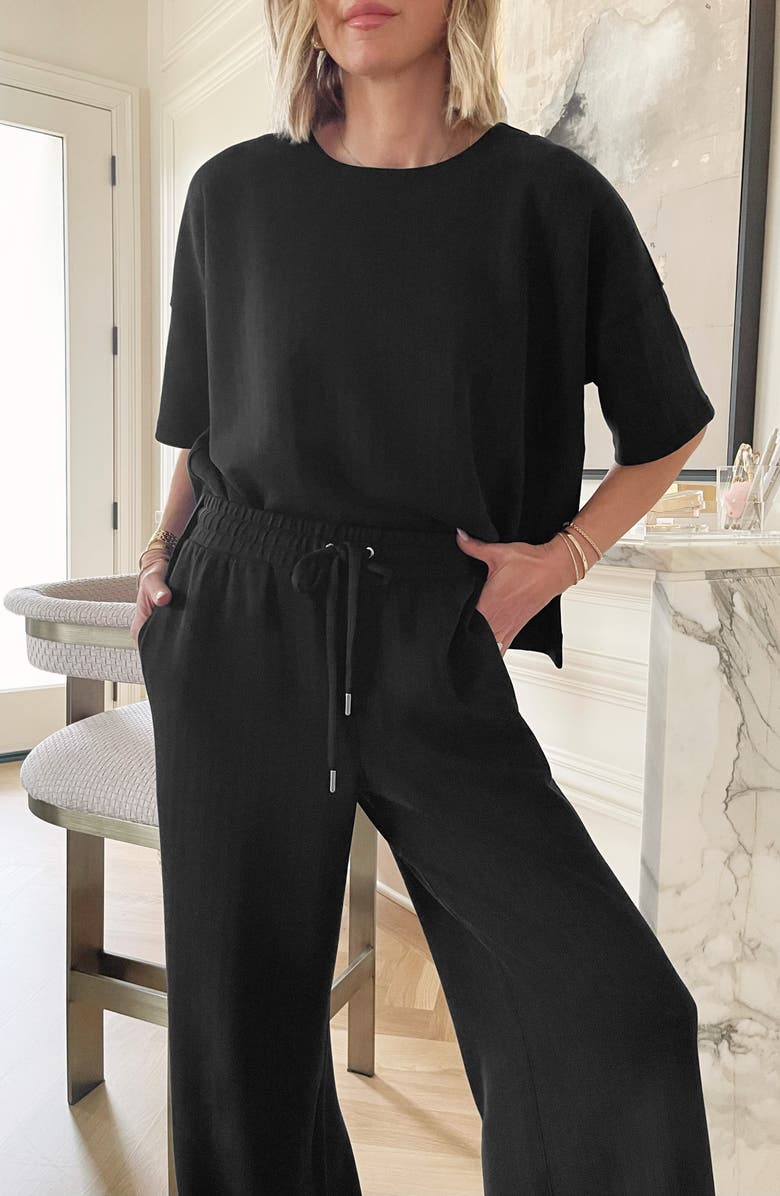 Splendid x @cellajaneblog Oversize Rib Scuba Knit T-Shirt, Alternate, color, 