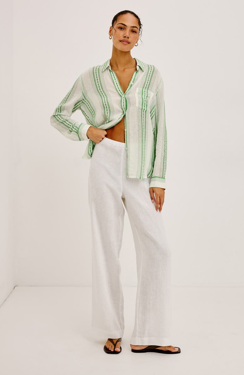 Rails Charli Stripe Linen Blend Button-Up Shirt, Alternate, color, Margarita Stripe