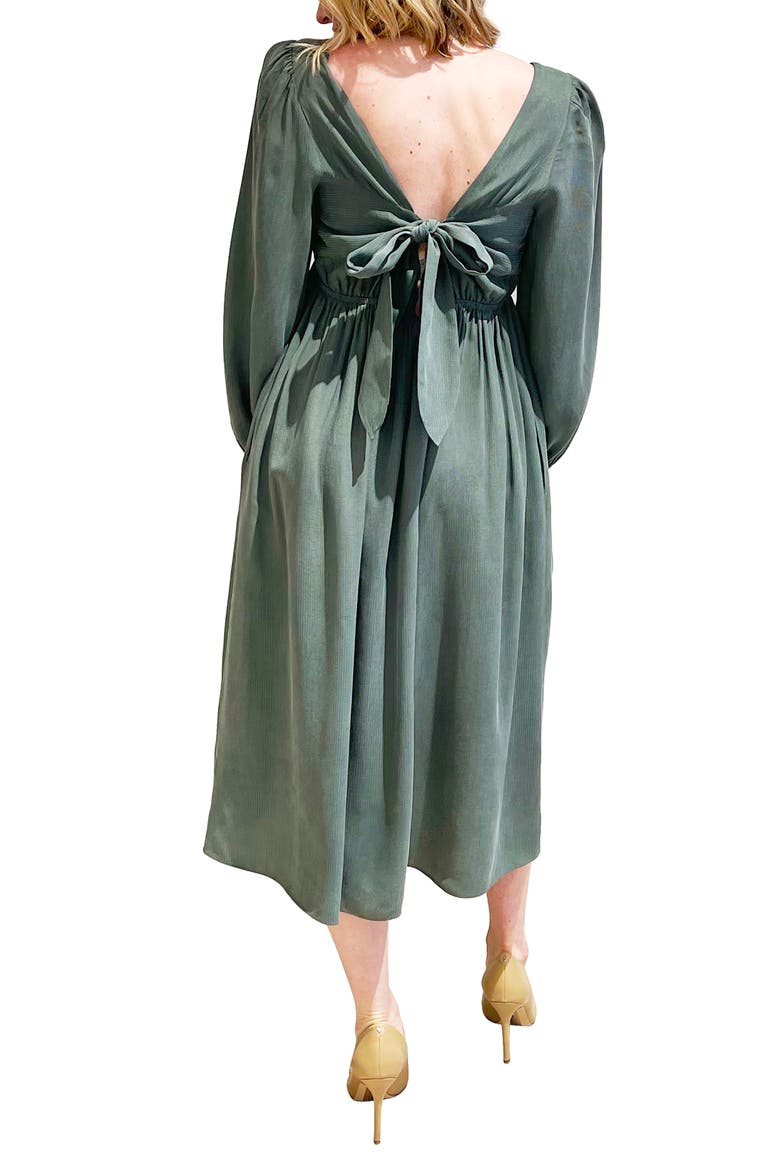 Sophie Long Sleeve Maternity Midi Dress, Alternate, color, GREEN