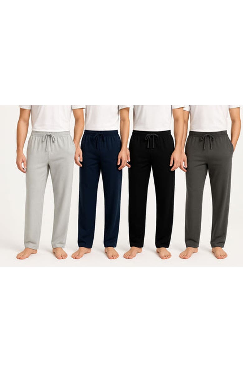 BenBen Mens 4 Pack Ultra Soft Pajama Pants, Main, color, Black/Charcoal/Grey/Navy