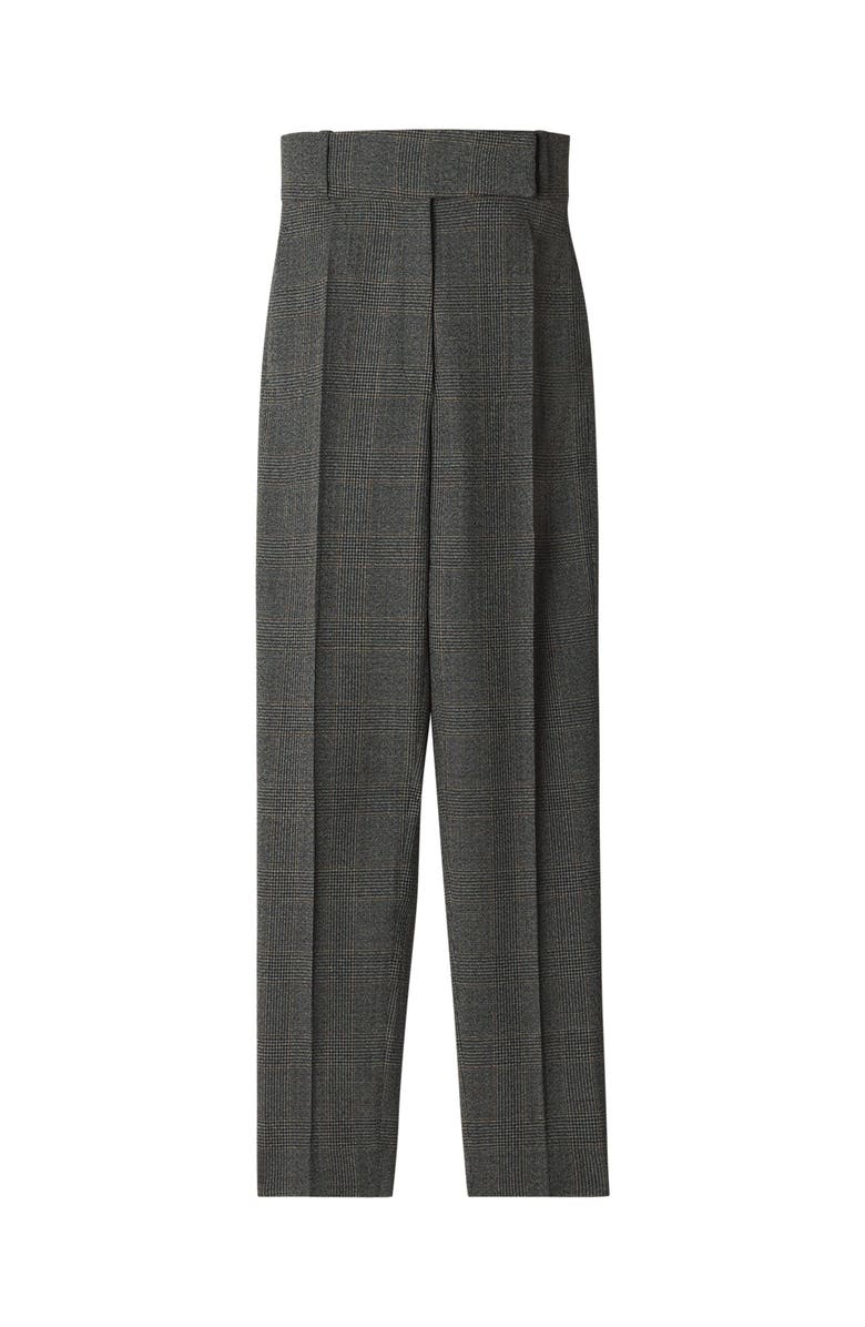 Lanvin Prince Of Wales Wool Cigarette Pants, Main, color, Gris Fonce Chine