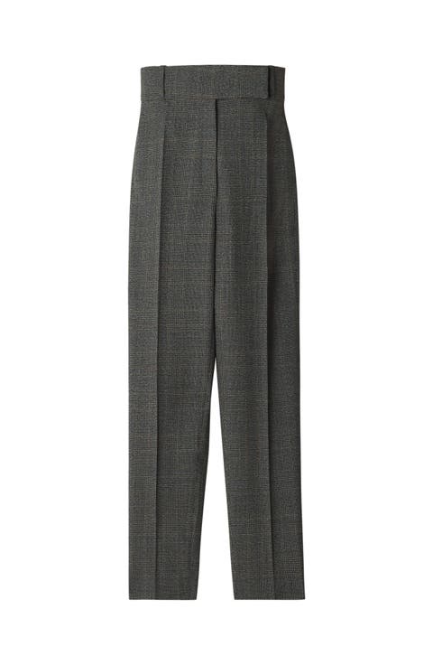 Prince Of Wales Wool Cigarette Pants