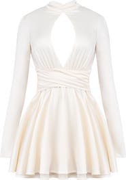 HOUSE OF CB Aryana Cutout Long Sleeve Cocktail Minidress