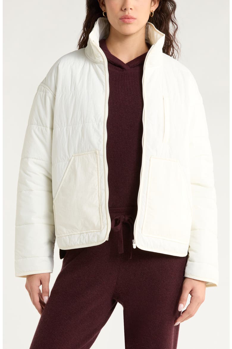 Quilted Packable Jacket, Main, color, IVORY EGRET
