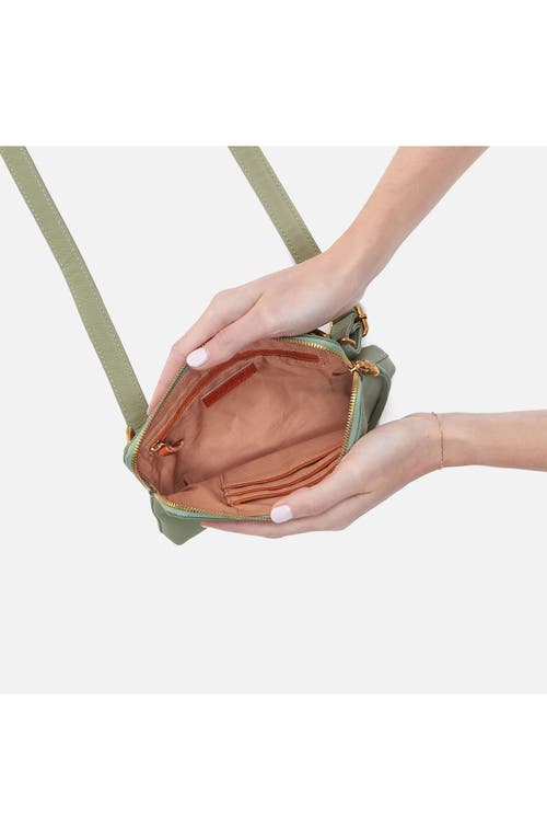 Hobo Slim Fern Leather Belt Bag In Watercress