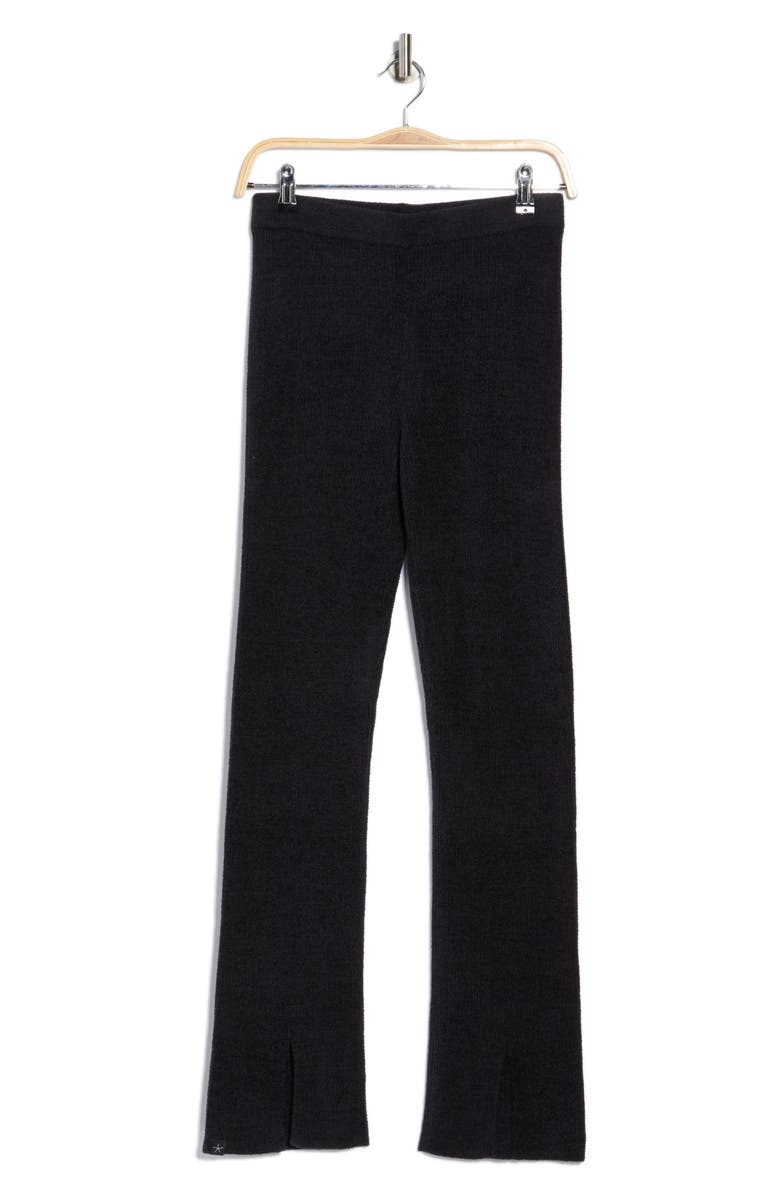 Barefoot Dreams<sup>®</sup> Slim Slit Rib Pajama Pants, Alternate, color, Black