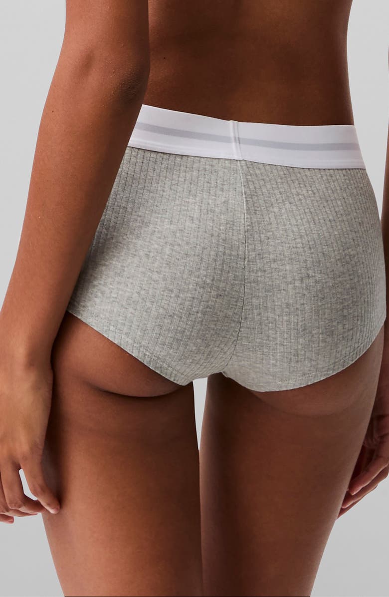 Calvin Klein Logo Rib Boyshorts, Alternate, color, 