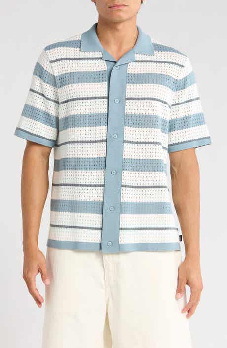 Vans Feldman Stripe Openwork Knit Cotton Camp Shirt