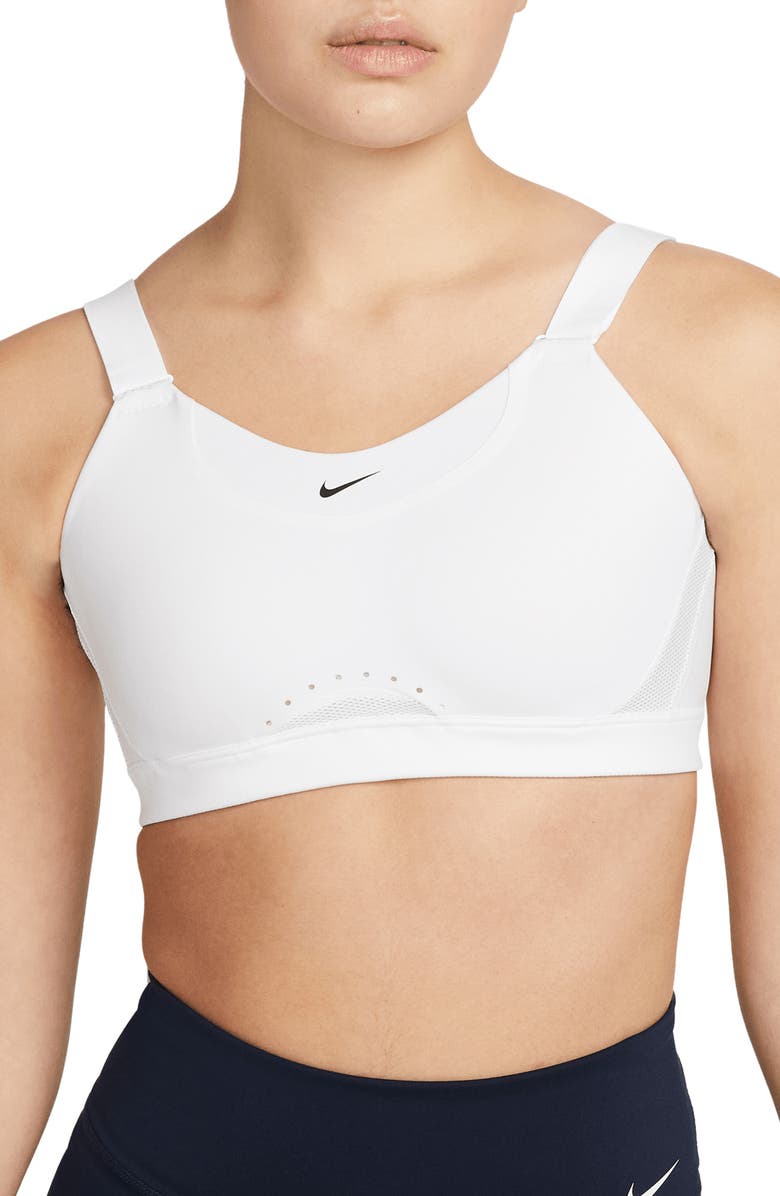 Nike Dri-FIT Alpha Sports Bra, Main, color, White/ Stone Mauve/ Black