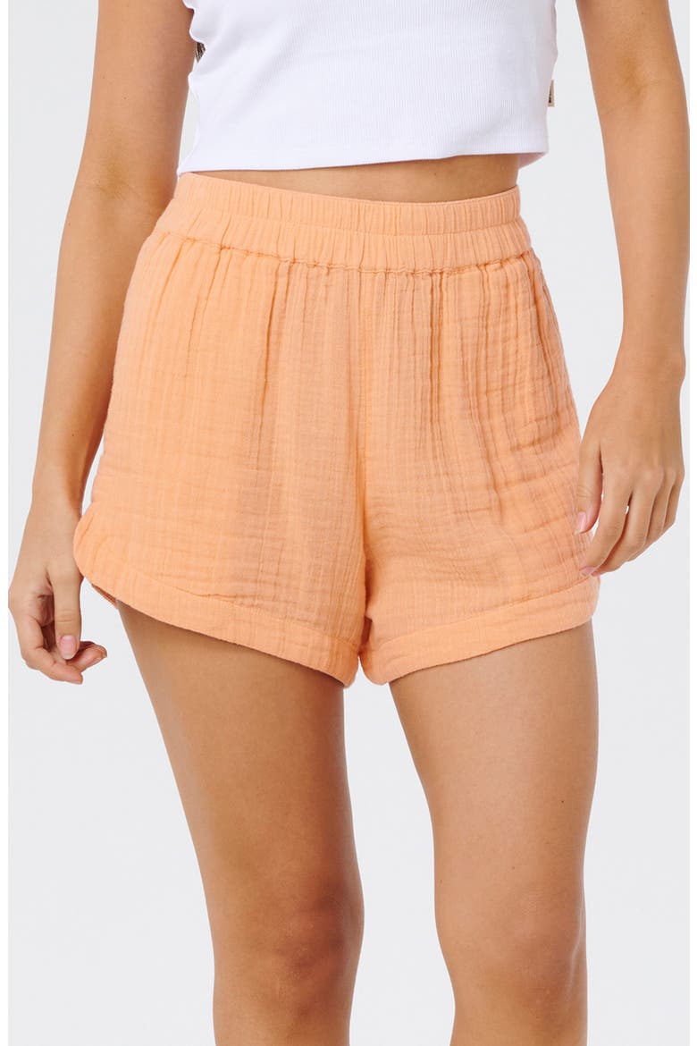 Premium Cotton Gauze Surf Shorts, Alternate, color, PAPAYA