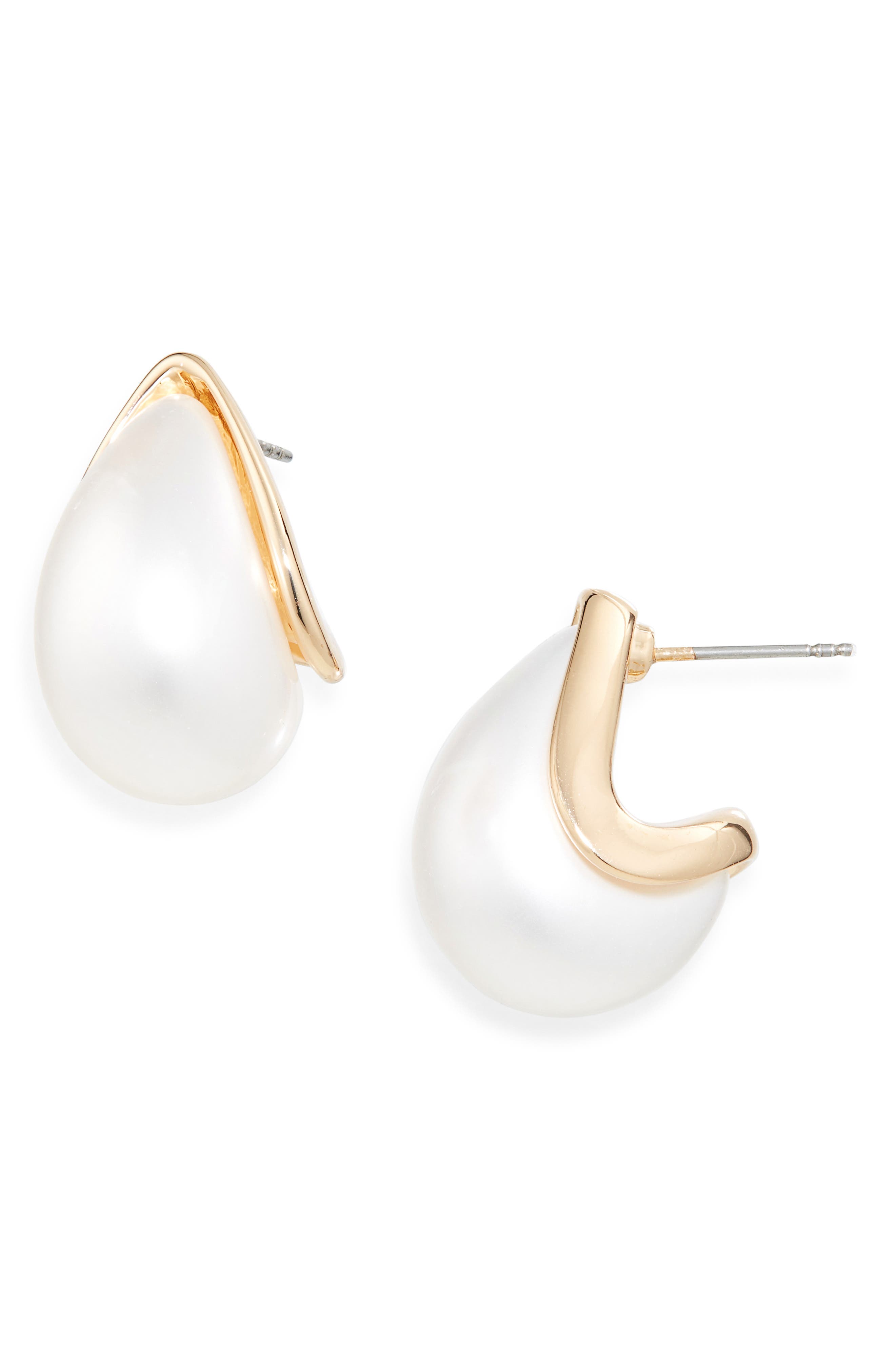 NORDSTROM RACK Faux Pearl Teardrop Stud Earrings