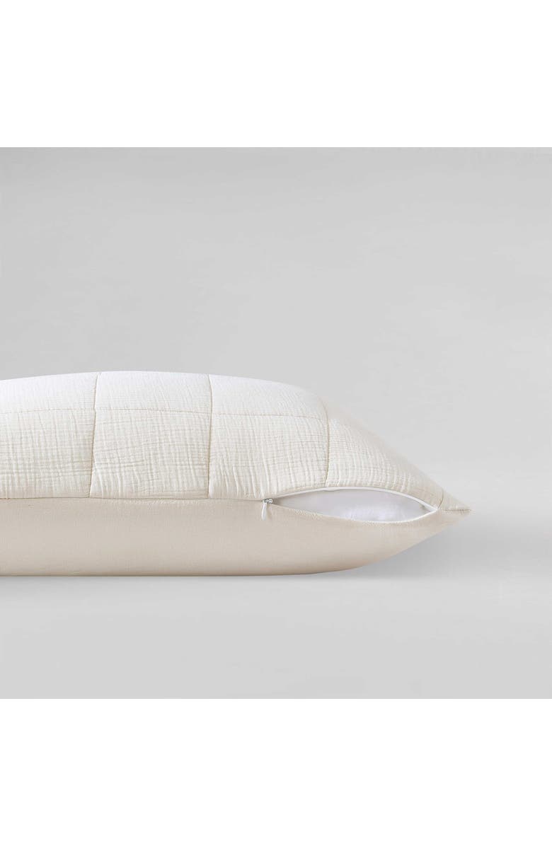 Calvin Klein Quilted Cotton Gauze Quilt & Pillow Sham Set, Alternate, color, Light Beige