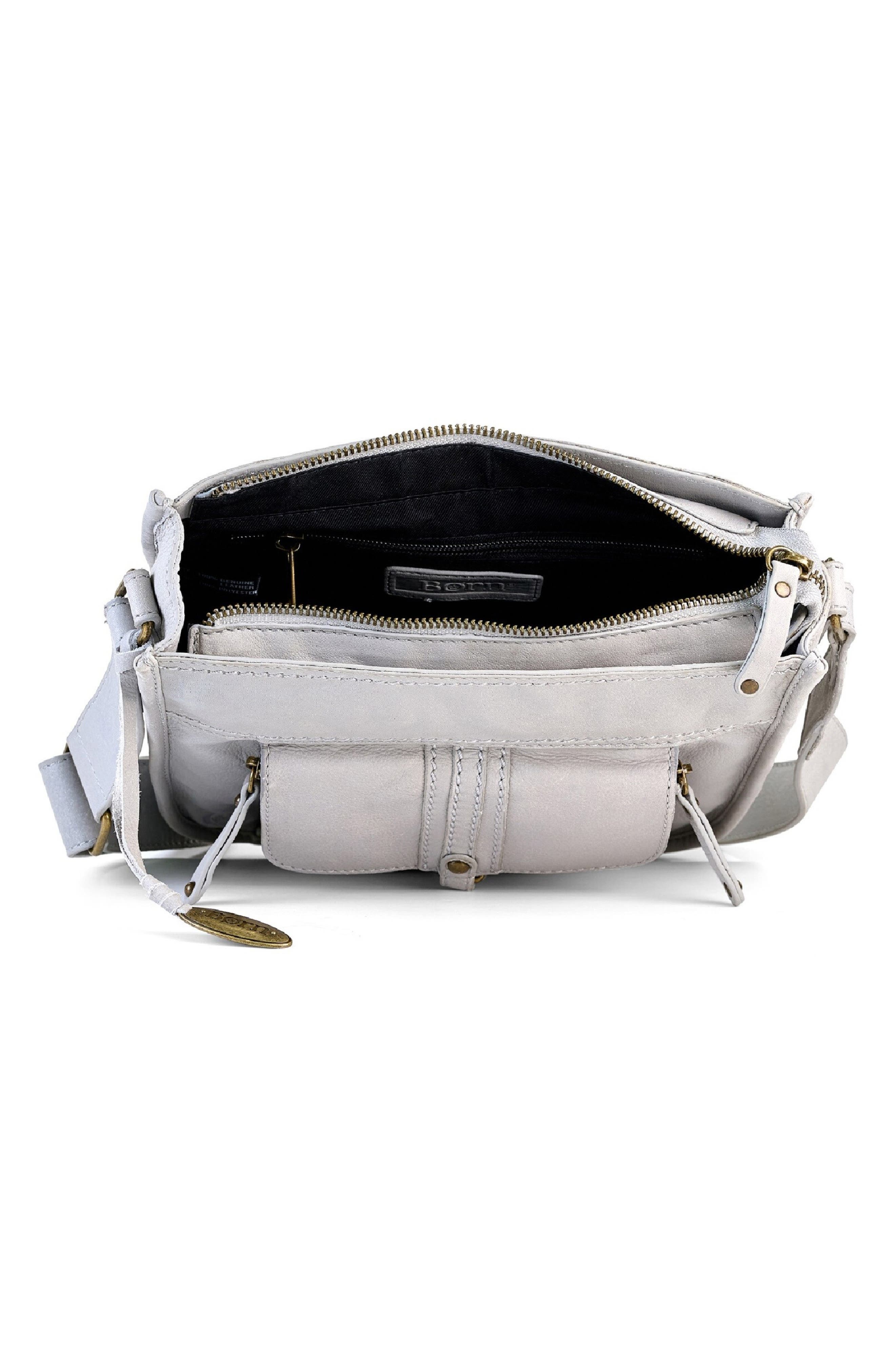 Børn N/S Leather Crossbody Organizer, Alternate, color, Dove