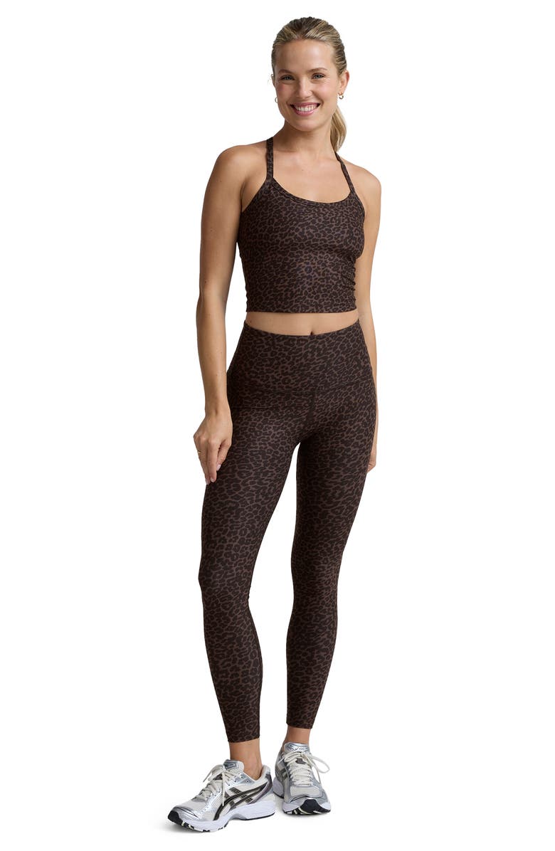 Beyond Yoga SoftMark Caught in the Midi High Waist Leggings, Alternate, color, Espresso Leopard