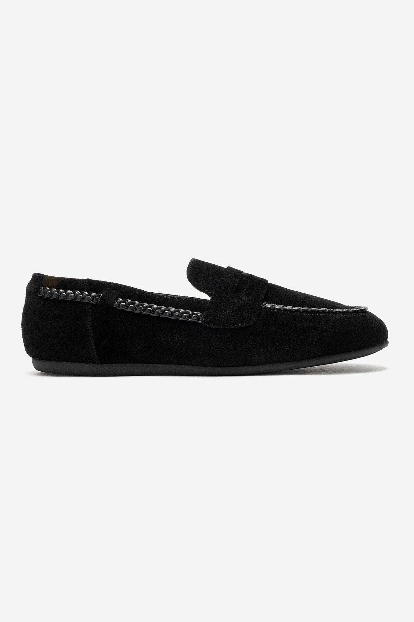 Francis Leather Loafer, Alternate, color, Black Suede